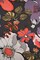 1 Yard Charcoal Retro Floral Fabric DTY Brushed Knit 60s/70s Style Print 58/60" Wide
